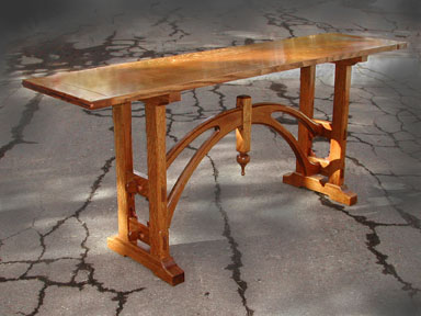 oak entry hall table